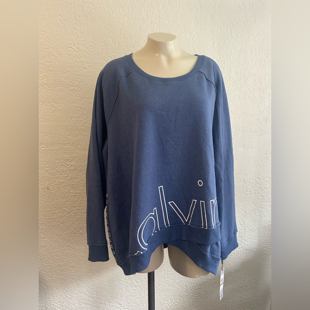 Calvin Klein performance dry heather blue crew neck sweatshirt women 3X NWT